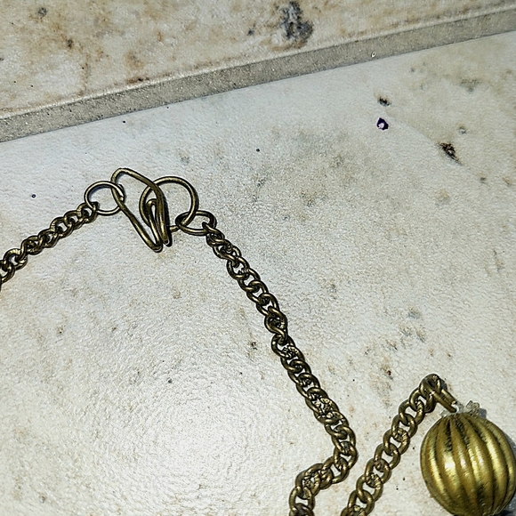 Vintage Boho Statement Necklace - Brass & Millefiori Glass Beads - Picture 6 of 6